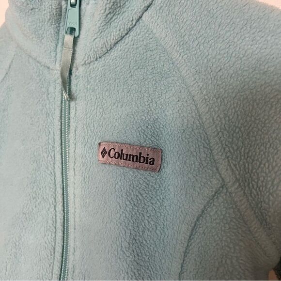 Columbia Jacket Kids Youth Sz XS Aqua Blue Fleece Full Zip Pockets Soft - Picture 4 of 11